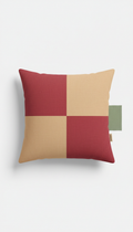 Color-Blocked Throw Pillow Rose Red & Apricot