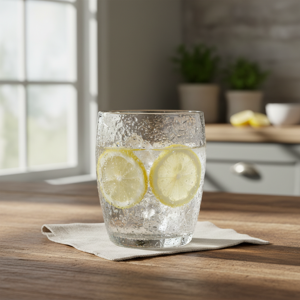 Rustic Glassware tumbler with iced water