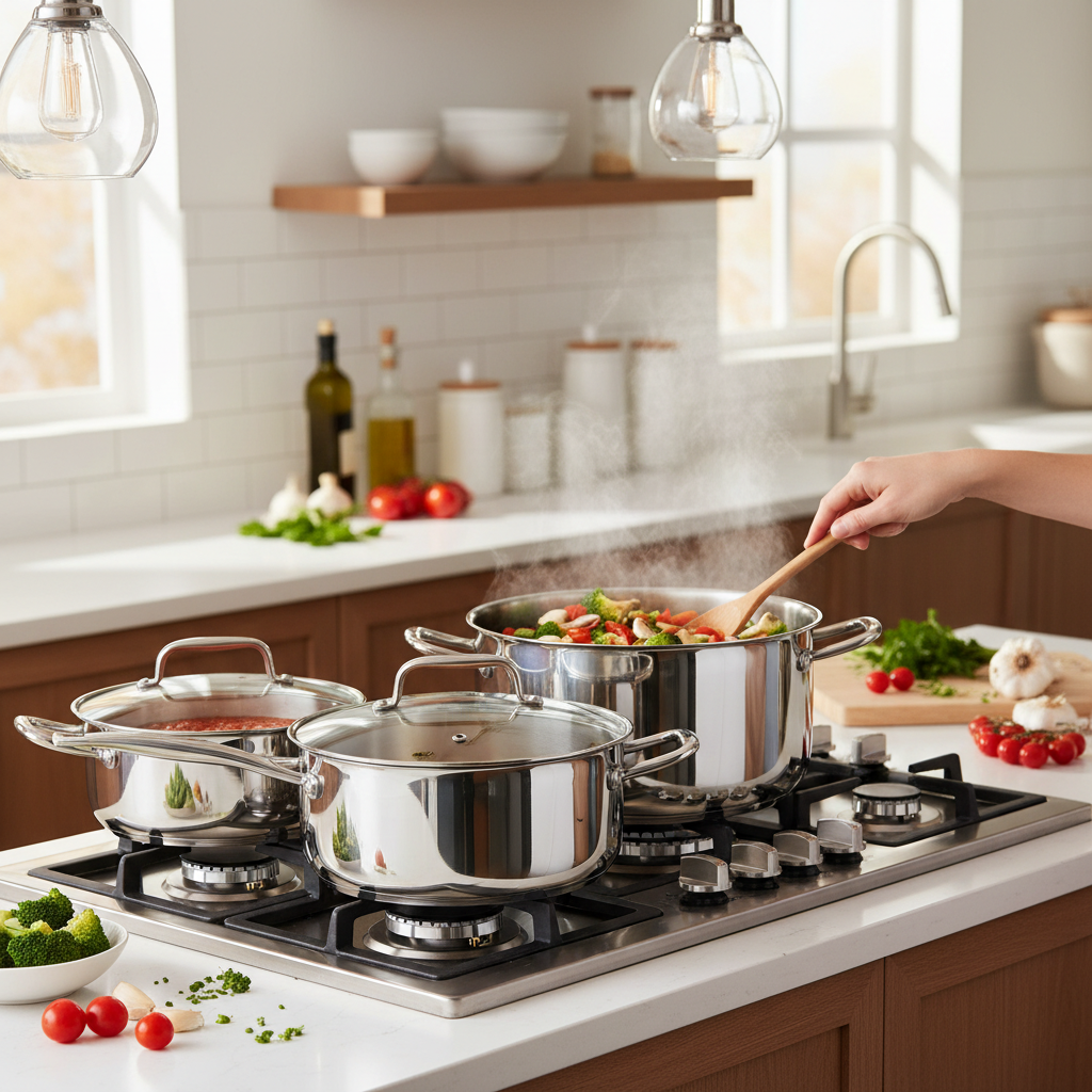 Stainless Steel Cookware on stovetop
